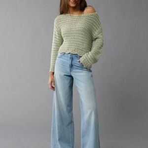 AE Ballet Neck Open Knit Sweater